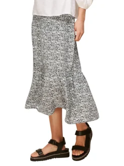 Mixed Animal Tiered Skirt-Animal Print