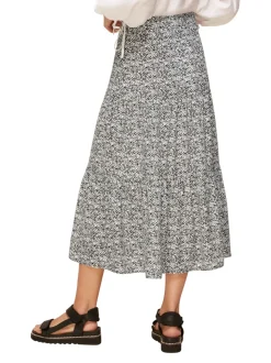 Mixed Animal Tiered Skirt-Animal Print
