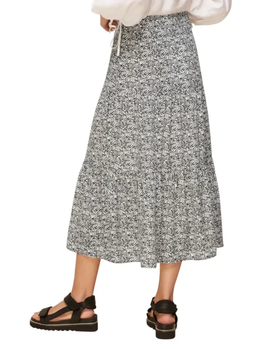 Mixed Animal Tiered Skirt-Animal Print