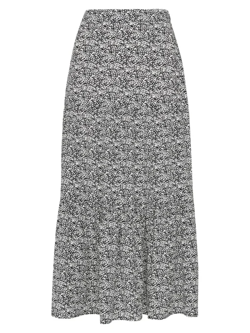 Mixed Animal Tiered Skirt-Animal Print