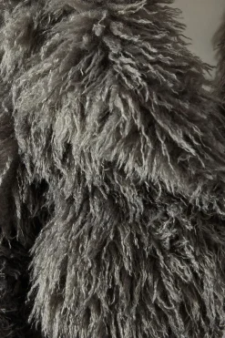 Mongolian Collared Faux Fur Coat