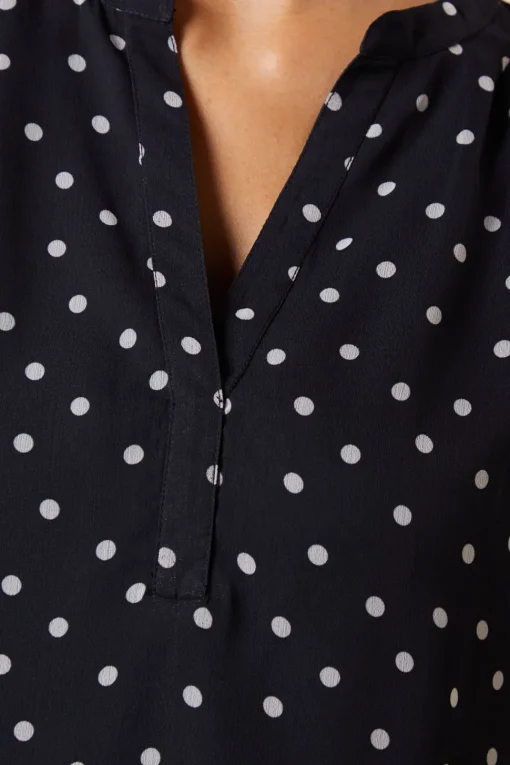 Mono Spot Chiffon Overhead Shirt