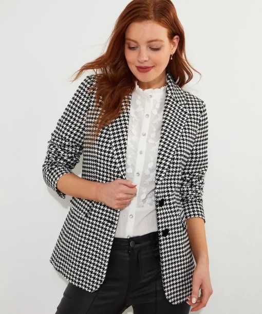 Monochrome Dogtooth Co-Ord Jacket