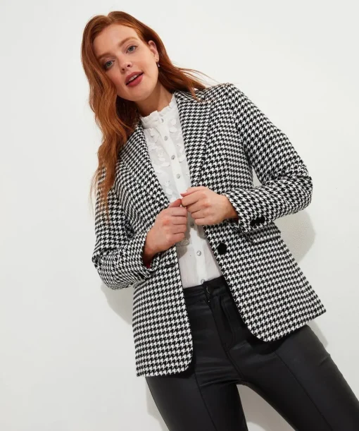 Monochrome Dogtooth Co-Ord Jacket