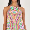 Mosaic Print Halter Cami Top