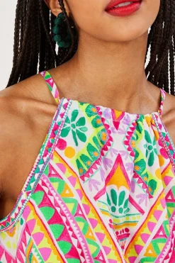 Mosaic Print Halter Cami Top