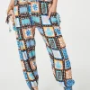 Mosaic Print High Waist Harem Pants