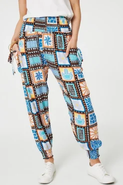 Mosaic Print High Waist Harem Pants