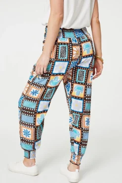 Mosaic Print High Waist Harem Pants