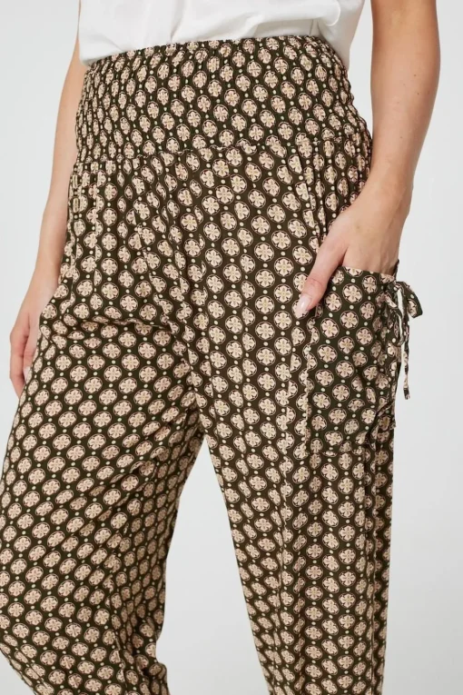 Mosaic Print High Waist Harem Trousers