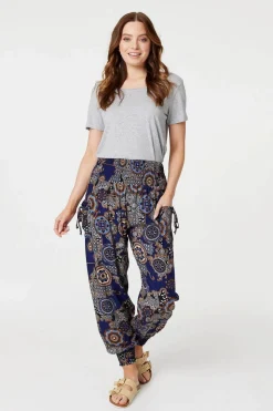 Mosaic Print Pocket Detail Pants
