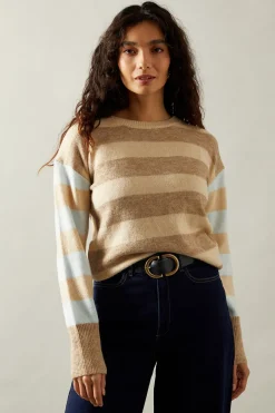 Multi Stripe Crew Neck Jumper