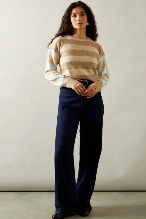 Multi Stripe Crew Neck Jumper