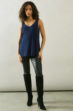 Navy Jersey V Neck Cami