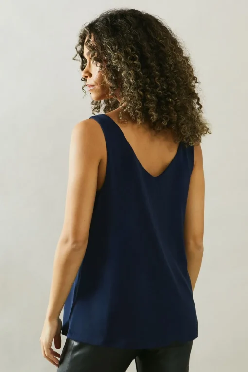 Navy Jersey V Neck Cami