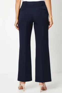 Navy Smart Wide Leg Trousers