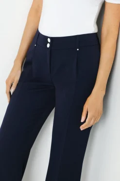 Navy Smart Wide Leg Trousers