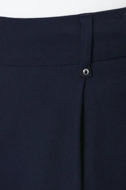 Navy Smart Wide Leg Trousers