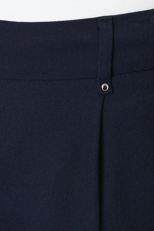 Navy Smart Wide Leg Trousers