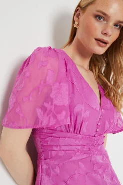 Occasion Button Jaquard Midi Dress