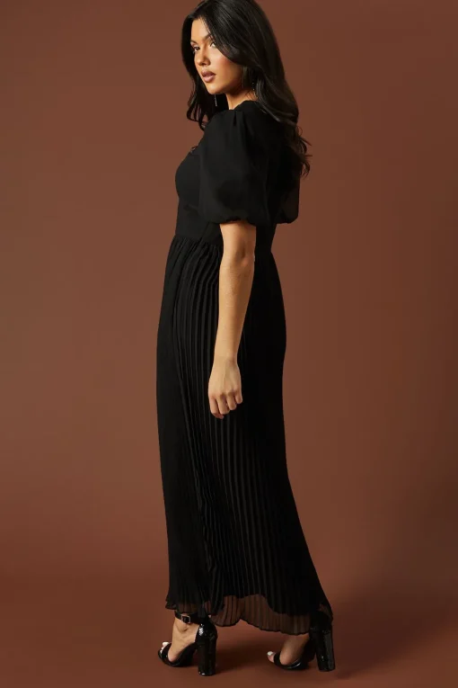 Occasion Embellished Pleated Maxi Dress