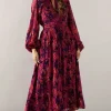 Occasion Feather Tie Back Midi Dress