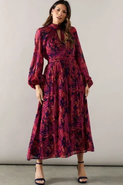 Occasion Feather Tie Back Midi Dress