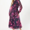 Occasion Floral Organza Shirt Midi Dress