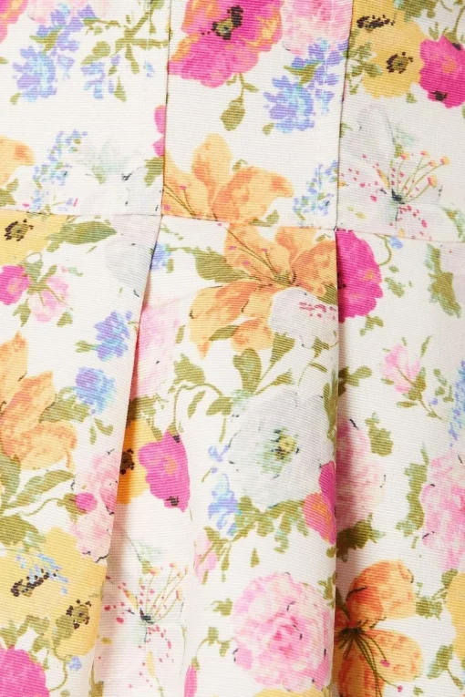 Occasion Floral Twill Strapless Mini Dress