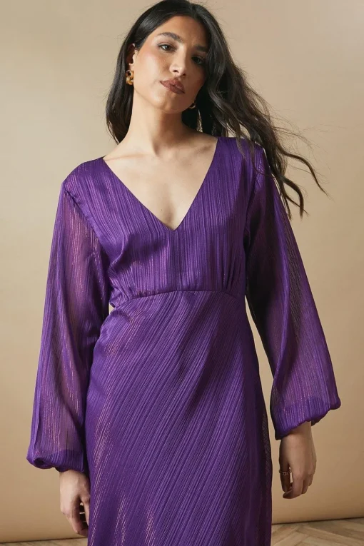 Occasion Glitter Stripe Cowl Midaxi Dress