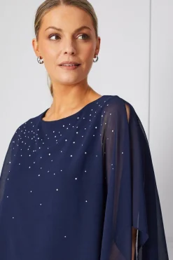 Occasion Hotfix Overlay Formal Midi Dress