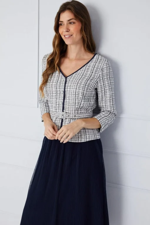Occasion Premium Boucle Mesh Midi Dress