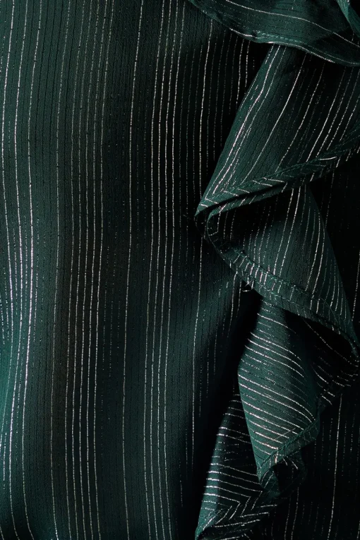 Occasion Ruffle Detail Metallic Blouse