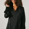 Occasion Satin Tie Neck Blouse