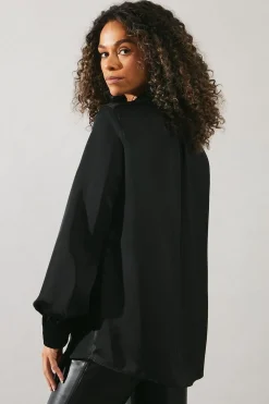 Occasion Satin Tie Neck Blouse