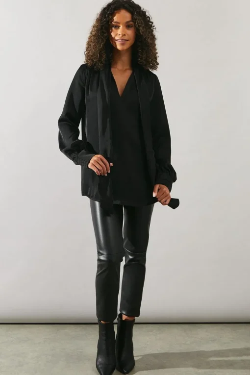 Occasion Satin Tie Neck Blouse