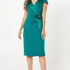 Occasion Scuba Corsage Midi Dress