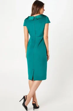 Occasion Scuba Corsage Midi Dress