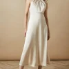Occasion Velvet Tie Halterneck Midaxi Dress