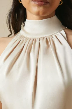 Occasion Velvet Tie Halterneck Midaxi Dress