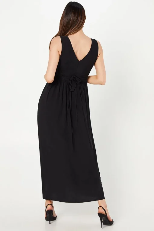 Occasion Wrap Waist Sleeveless Maxi Dress
