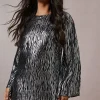 Occasion Zebra Metallic Mini Dress