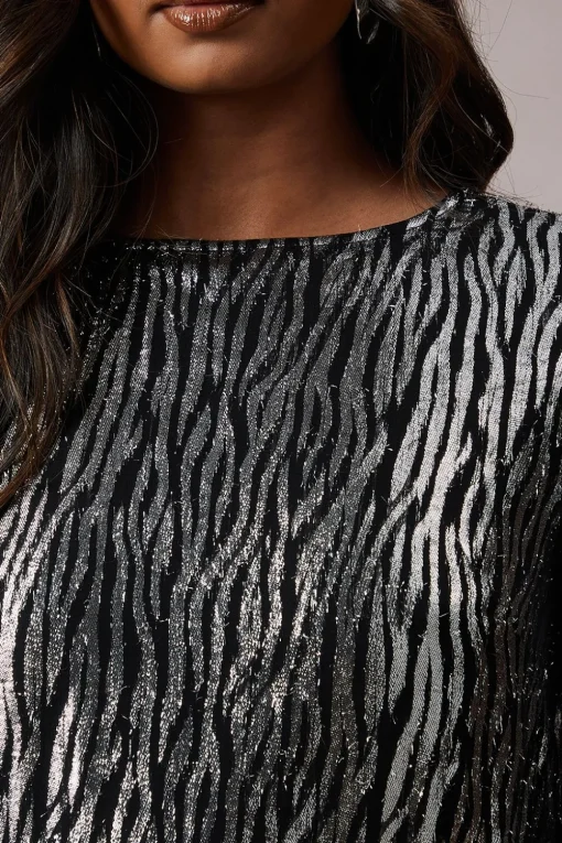 Occasion Zebra Metallic Mini Dress
