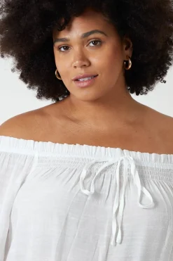 Off Shoulder Tie Front Top