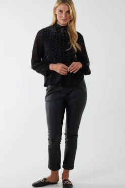 Ombre Diamante Puffball Top