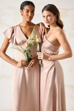 One Shoulder Satin Bridesmaids Dress