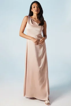 One Shoulder Satin Bridesmaids Dress