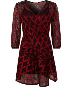 Open Weave Mock Wrap Tunic and Cami