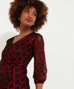 Open Weave Mock Wrap Tunic and Cami