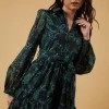 Organza Collared Mini Dress